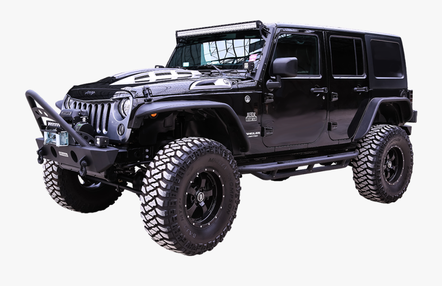 Jacked Up Black Jeep, Transparent Clipart
