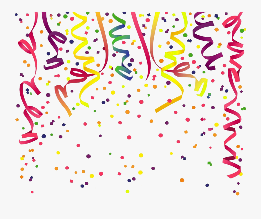 Birthday Confetti Png Image Download - Confete E Serpentina Png, Transparent Clipart