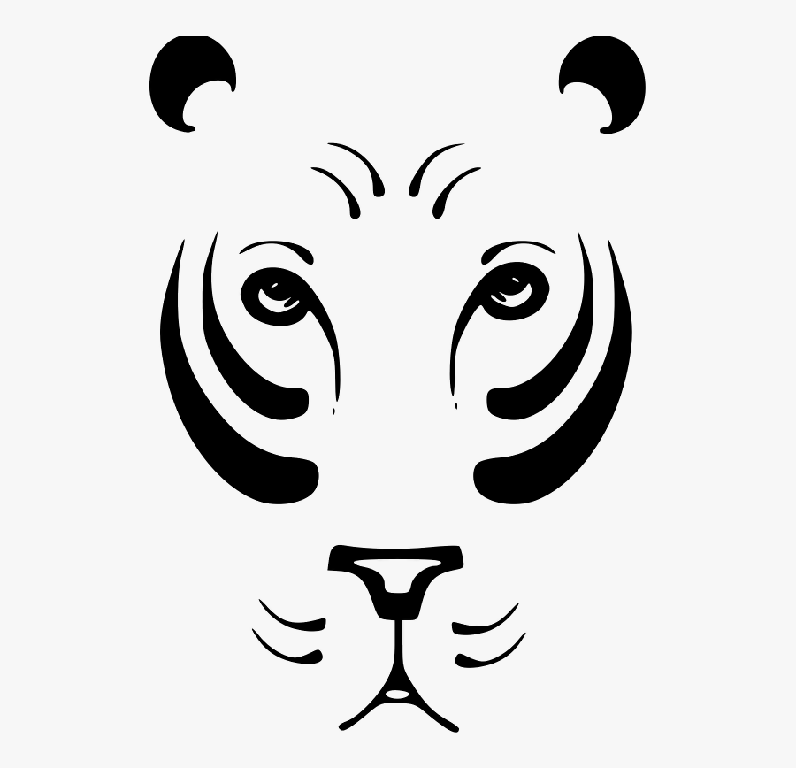 Graphic Transparent Download Cougar Black And White - Tiger Face Black And White Clipart Png, Transparent Clipart