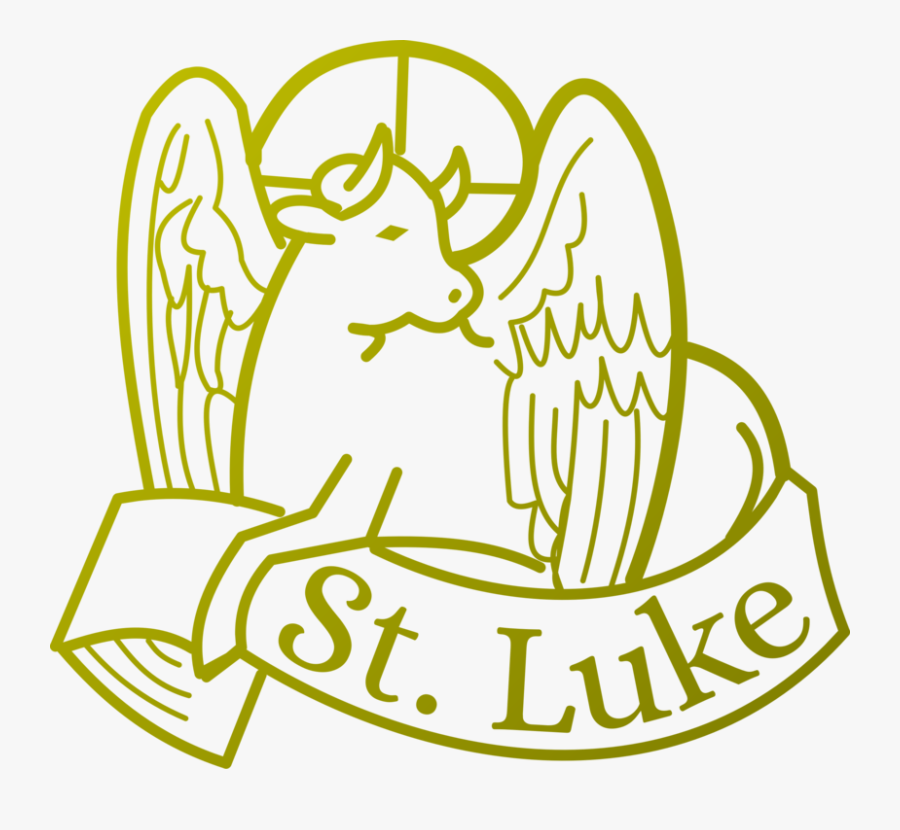 Line Art,plant,art - St Luke The Evangelist Symbol, Transparent Clipart