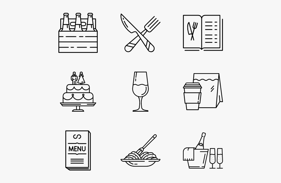 Drink Vector Food - Food Drinks Icon Transparent, Transparent Clipart