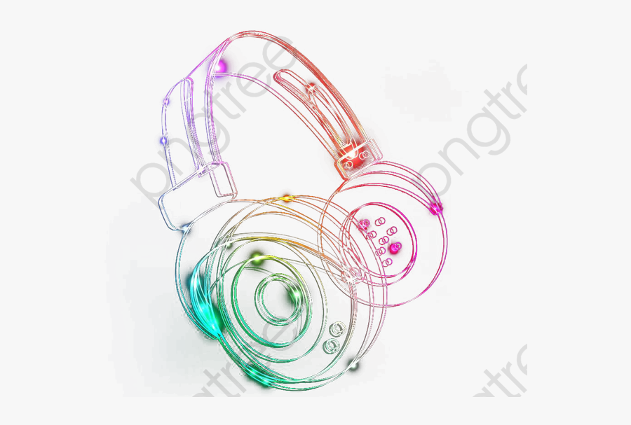 Headphones Clipart Neon - Neon Dj Headphones Png, Transparent Clipart