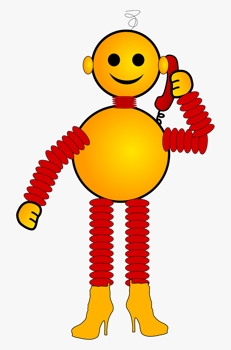 Cartoon Robot Transparent Background , Transparent - Orange Robot Cartoon, Transparent Clipart