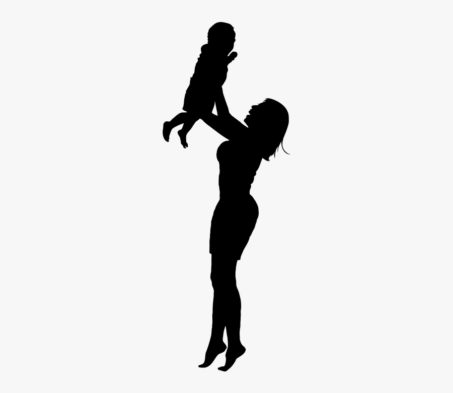 Mother, Child, Family, Baby, Woman, Love, People, Happy - Woman With Baby Silhouette, Transparent Clipart