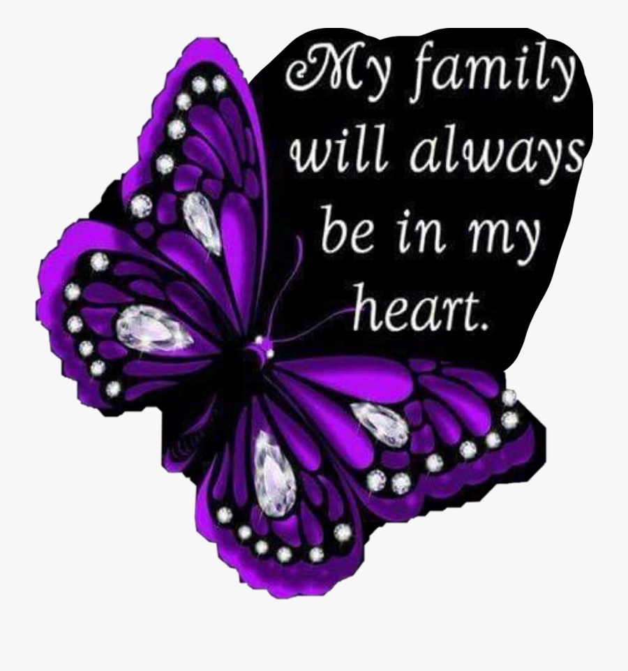 #purple #family #love #butterfly #quote #heart #freetoedit - Pink And Purple Butterfly, Transparent Clipart