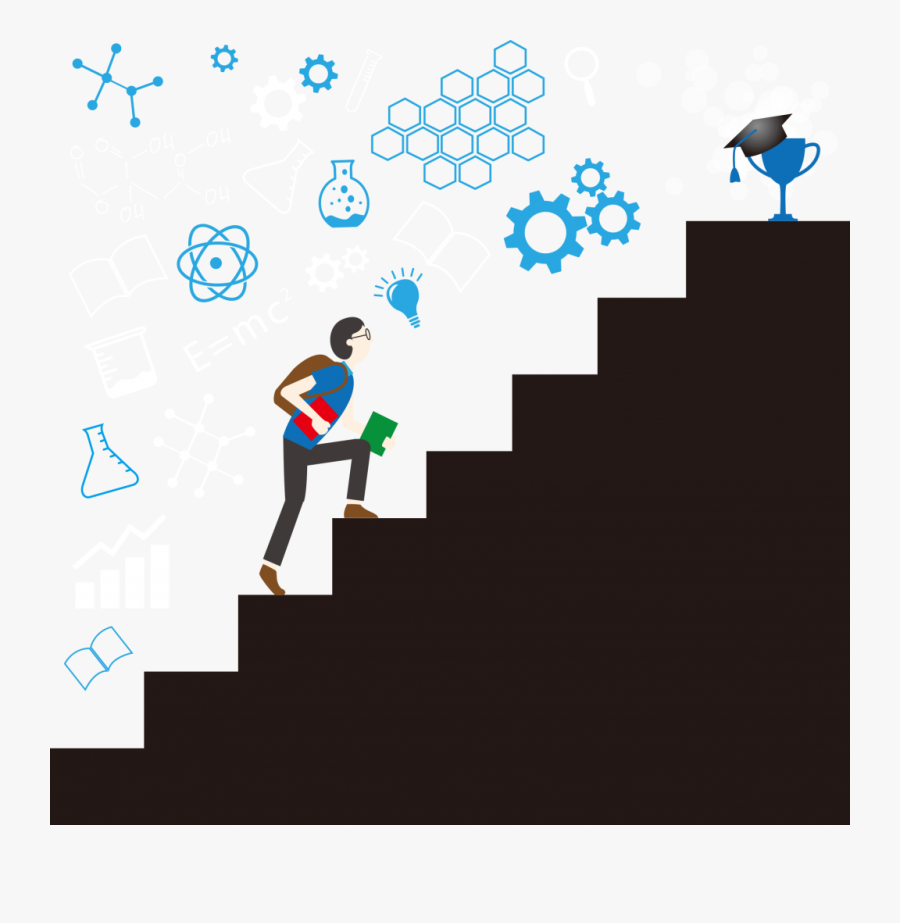 Student Climbing Stairs Png, Transparent Clipart