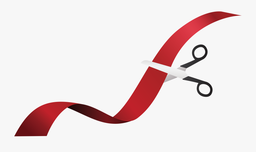 Clipart Scissors Ribbon - Red Ribbon With Scissors, Transparent Clipart