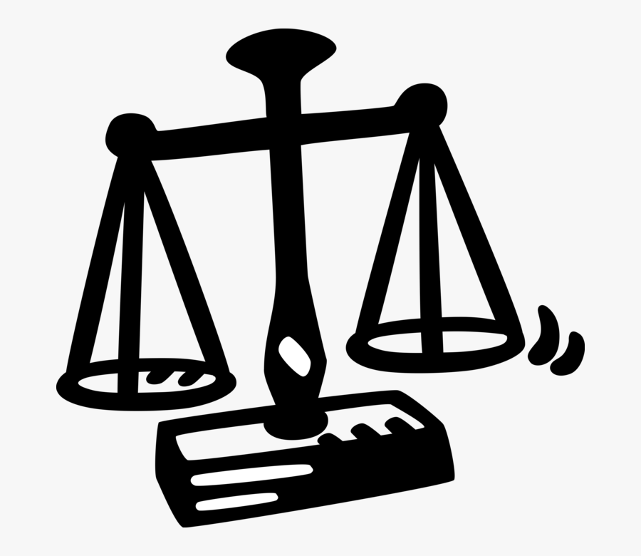 Vector Illustration Of Weighing Scales Force-measuring - Pain Vs Pleasure Utilitarianism, Transparent Clipart