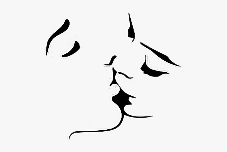 #love #kissing #kissme #silhouette - Kiss The Couple Wall Sticker, Transparent Clipart