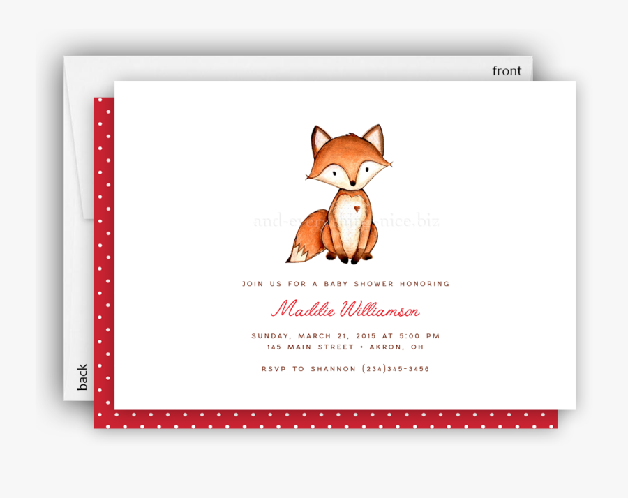 Transparent You"re Invited Birthday Clipart - Red Fox, Transparent Clipart