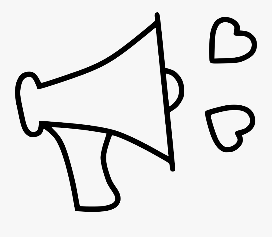 Megaphone Clipart Declaration - Line Art, Transparent Clipart