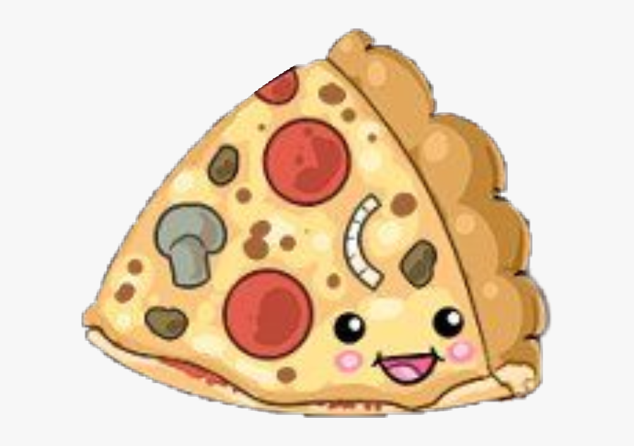 #pizza #kawaii #pizzalover #pizzahut #salami #cute - Kawaii Food Clipart, Transparent Clipart