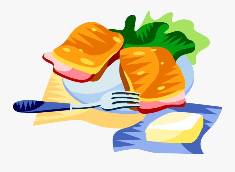 Transparent Ham And Cheese Sandwich Clipart - Cartoon Croque Monsieur Png, Transparent Clipart