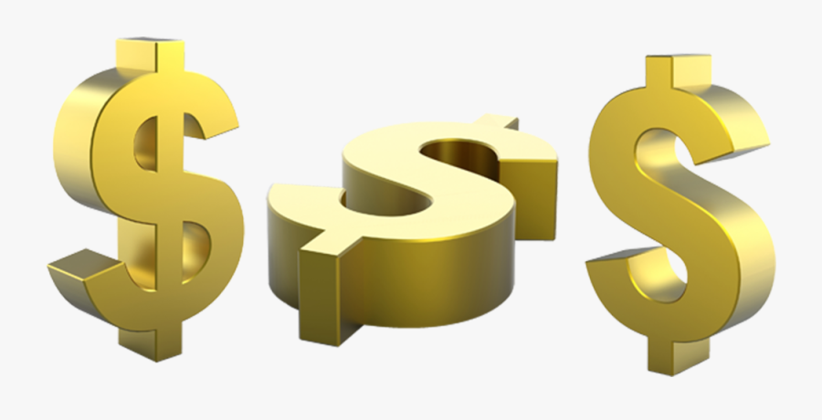 Dollars Clipart Psd - Golden Dollar Signs Png, Transparent Clipart