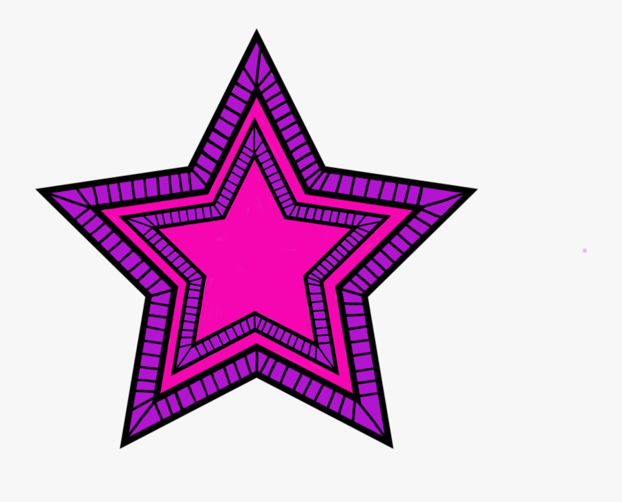 *✿*estrella*✿* Clipart, Stars, Black And White - Gold And Pink Star, Transparent Clipart