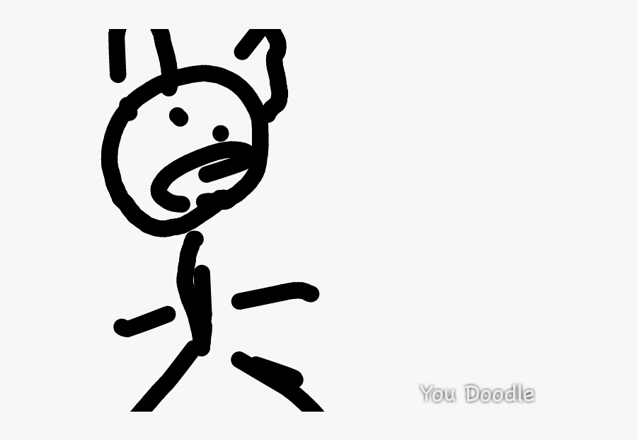 He Is A Poorly Drawn Stickman With Bunny Ears Clipart, Transparent Clipart