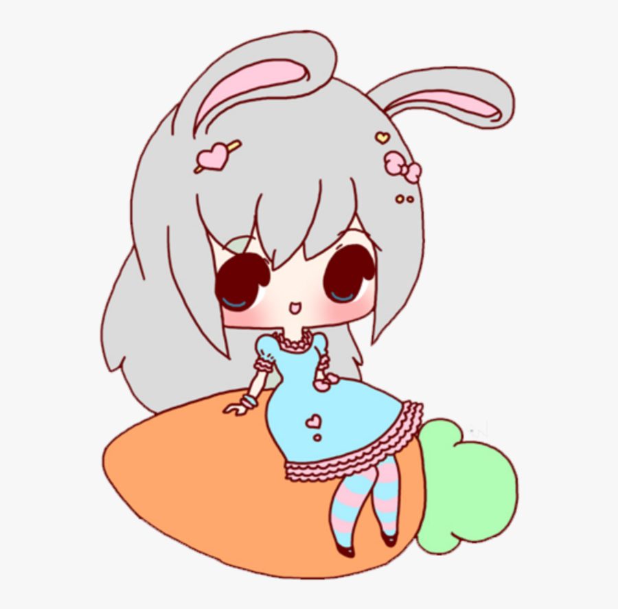 #mq #bunny #ears #carrot #girl #chibi - Cartoon, Transparent Clipart