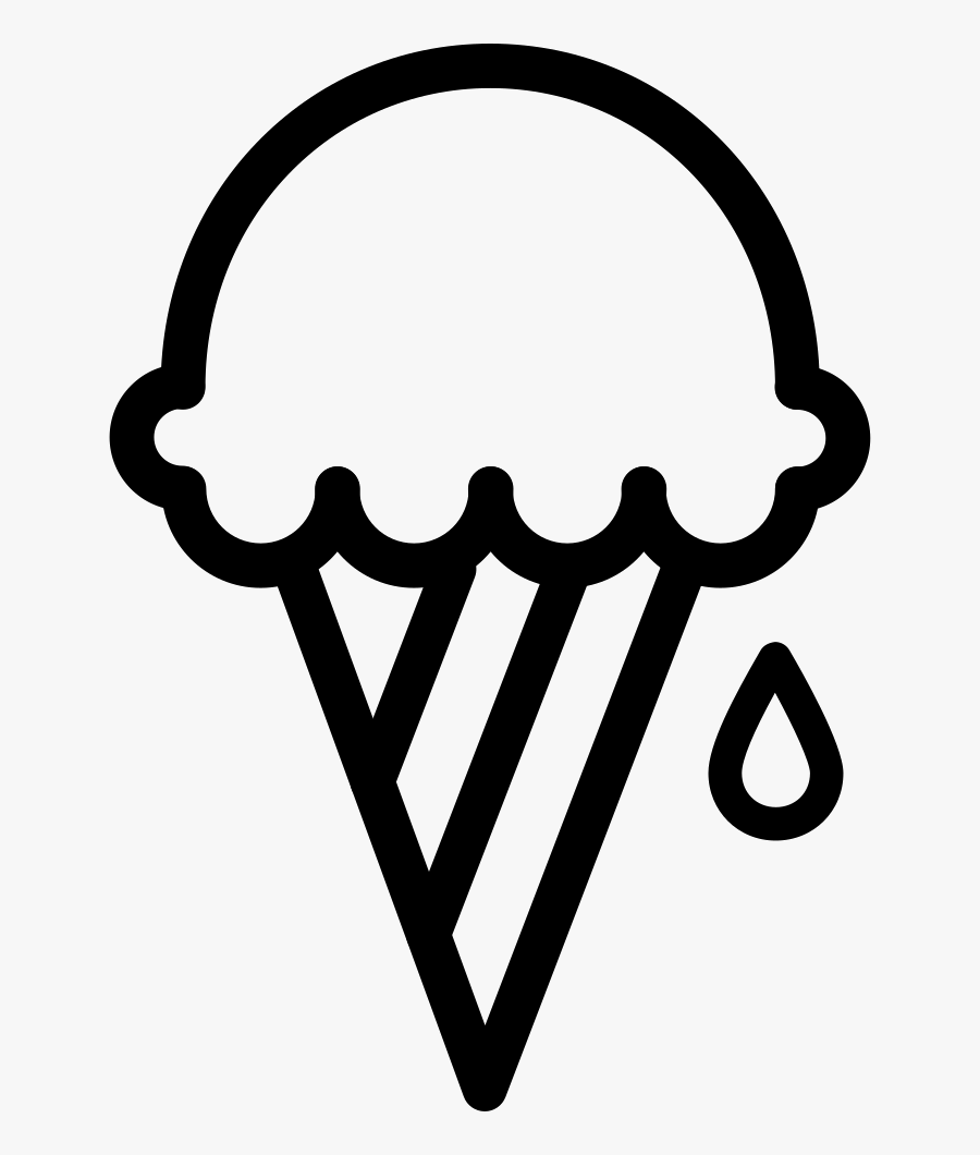 Ice Cream Cone Outline - Ice Cream Outline Png, Transparent Clipart