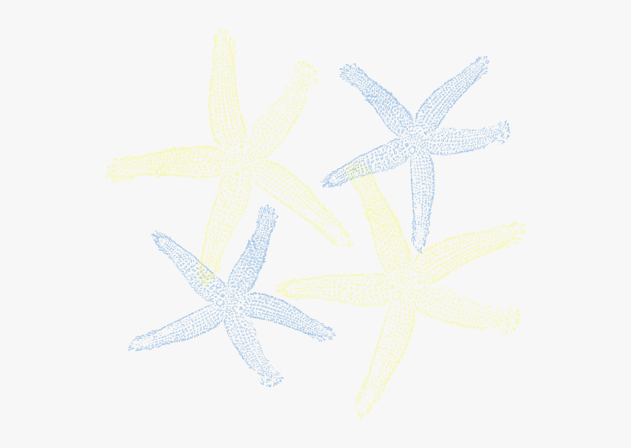 Starfish Prints In Yellow Blue Clip Art At Clker - Fish Clip Art, Transparent Clipart