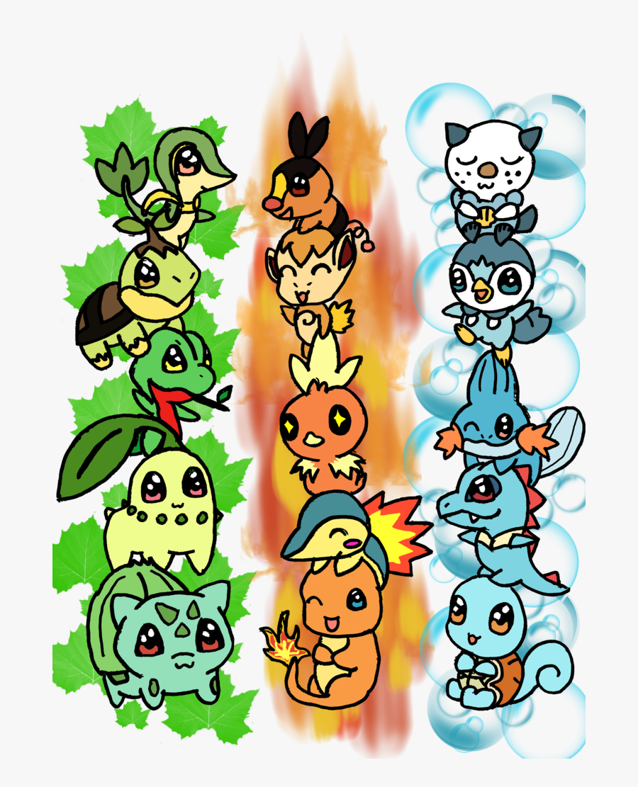 Drawing Starfish Chibi Transparent Png Clipart Free - Chibi Starter Pokemon, Transparent Clipart