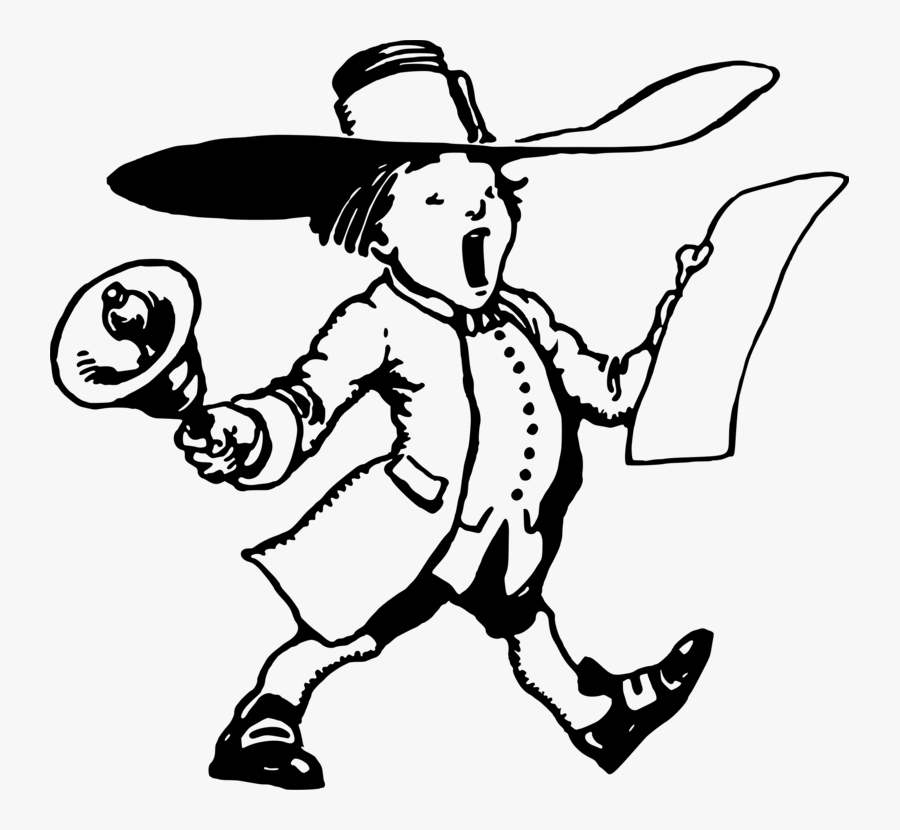 Human Behavior,art,line Art - Town Crier Clipart, Transparent Clipart