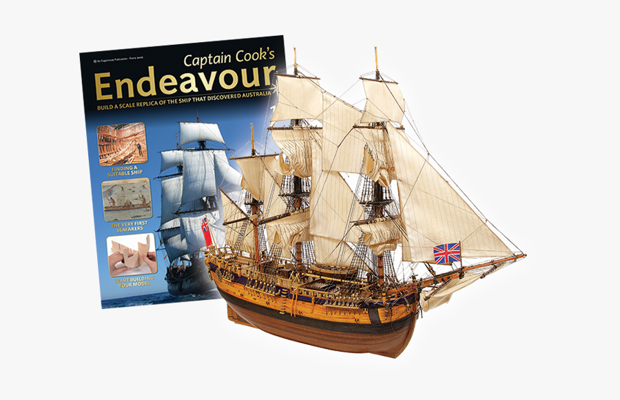 Clip Free Captain Cook S Model - Hms Endeavour, Transparent Clipart