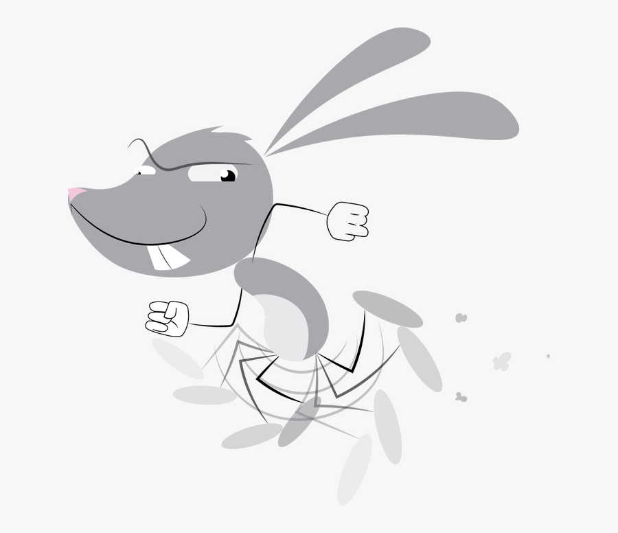 Running Rabbit Png - Cartoon, Transparent Clipart