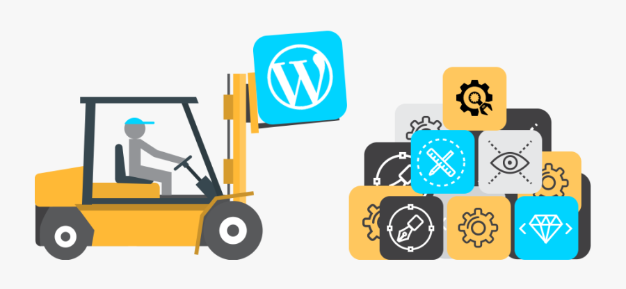 Forklift At Work - Wordpress Icon, Transparent Clipart