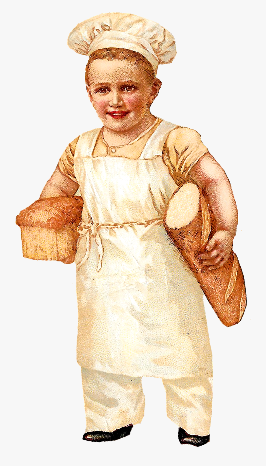 Bread Baker Baking Boy Image Vintage Illustration Clipart - Vintage Bread Clipart, Transparent Clipart