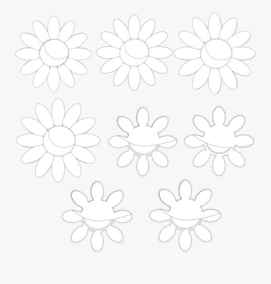 Desenho De Flores Com Sombras, Transparent Clipart