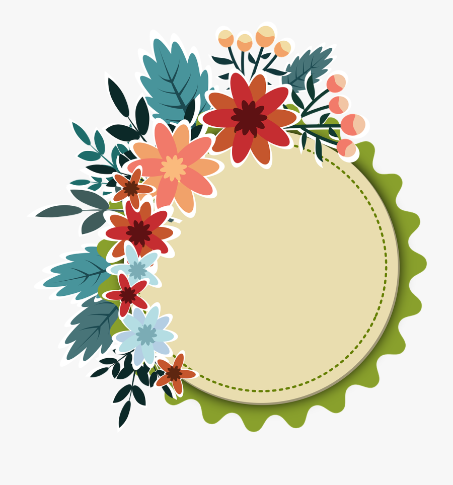 Flowers, Floral, Flowery, Spring, Plants, Ornament - Oval Bunga Png, Transparent Clipart