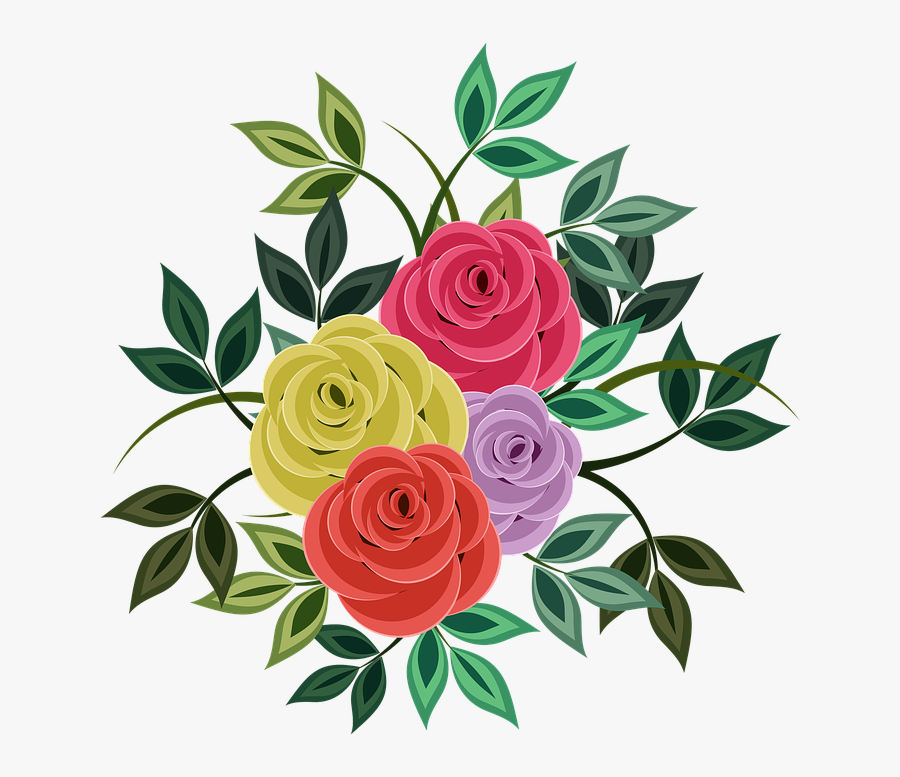 Roses, Flowers, Floral, Plants, Spring, Flowery Clipart - Floral Rosas Png, Transparent Clipart