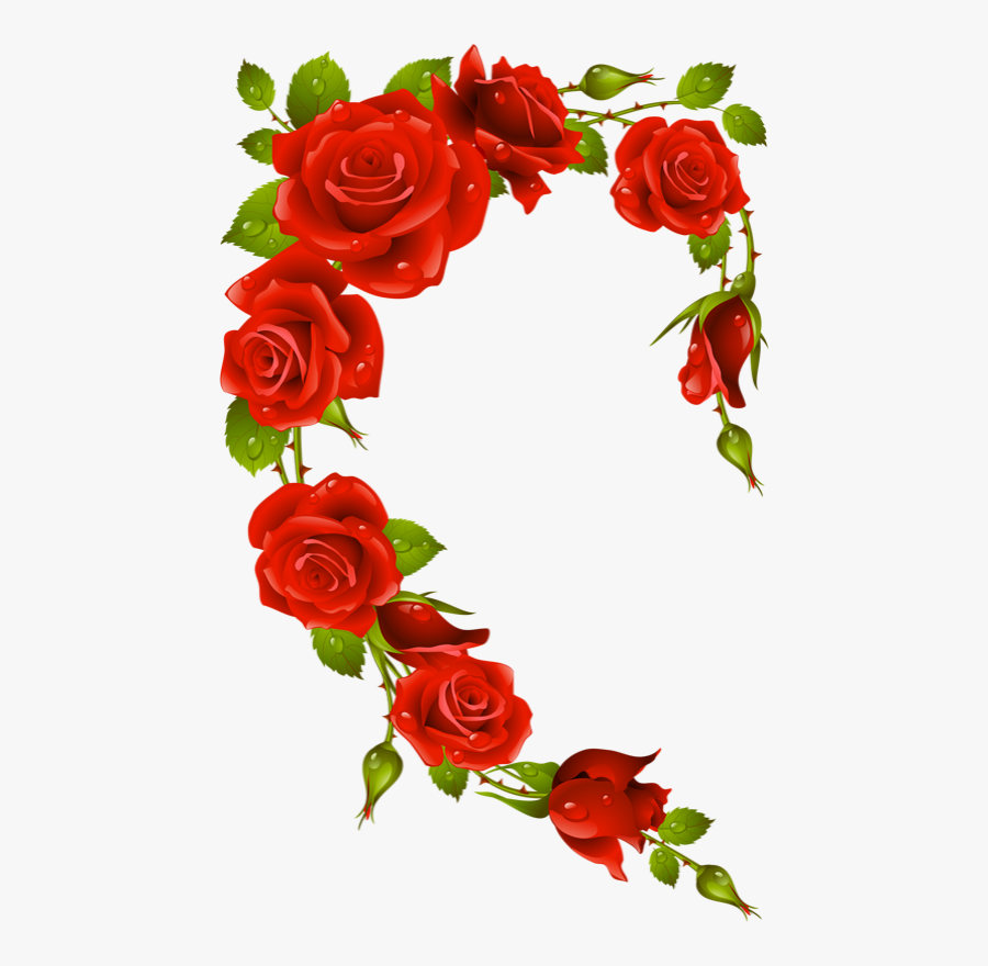Tube Roses Rouges, Saint Valentin - Rose Heart Frame Png, Transparent Clipart