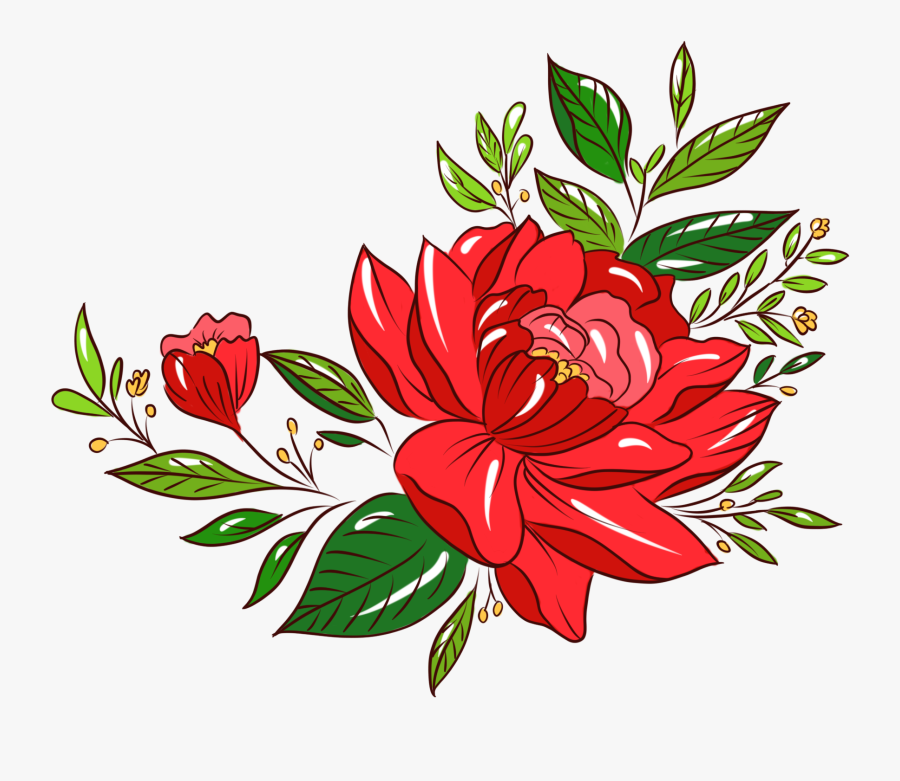 Hand Painted Plants Flowers Bouquets Botanical Png - Flower Bouquet, Transparent Clipart