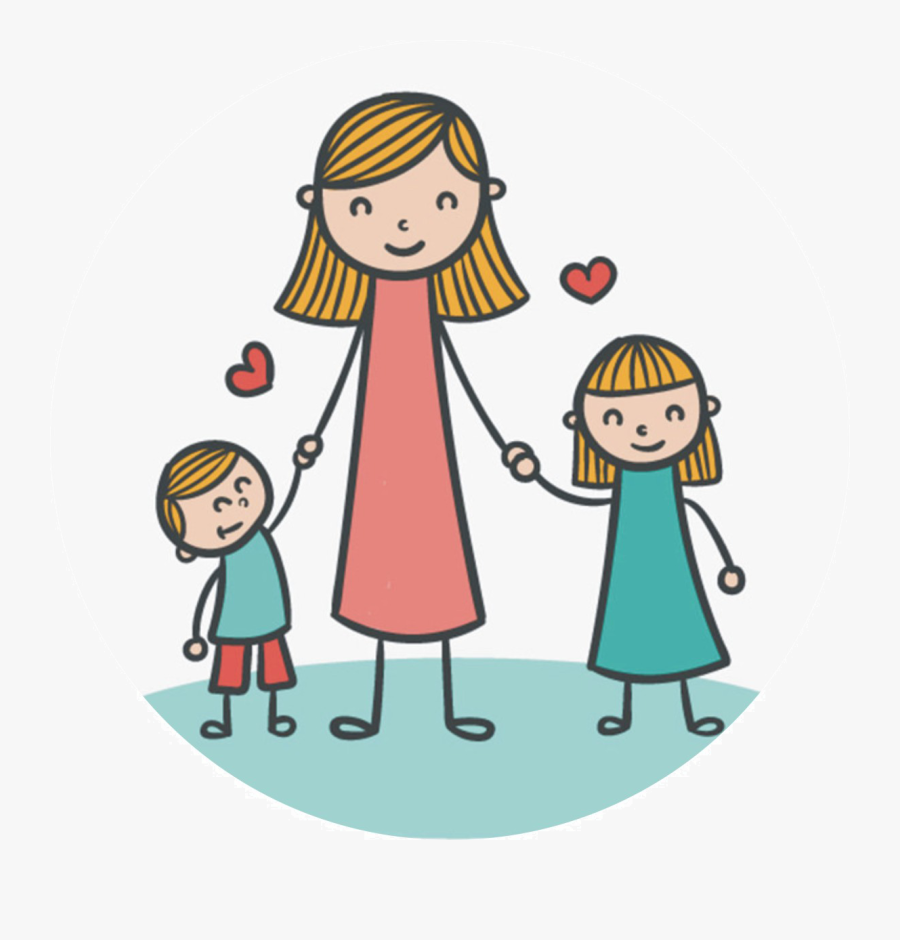 Mae Com Um Casal De Filhos, Transparent Clipart