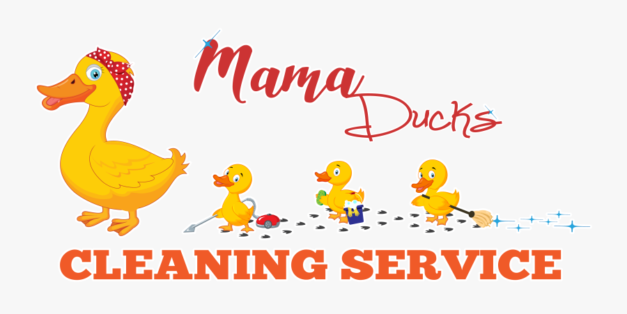 Mama Ducks Cleaning Service Logo - Cartoon, Transparent Clipart