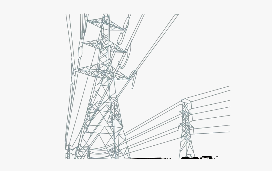 Electric Power Transmission High Voltage Tower Cable - Electrical Transmission Png, Transparent Clipart