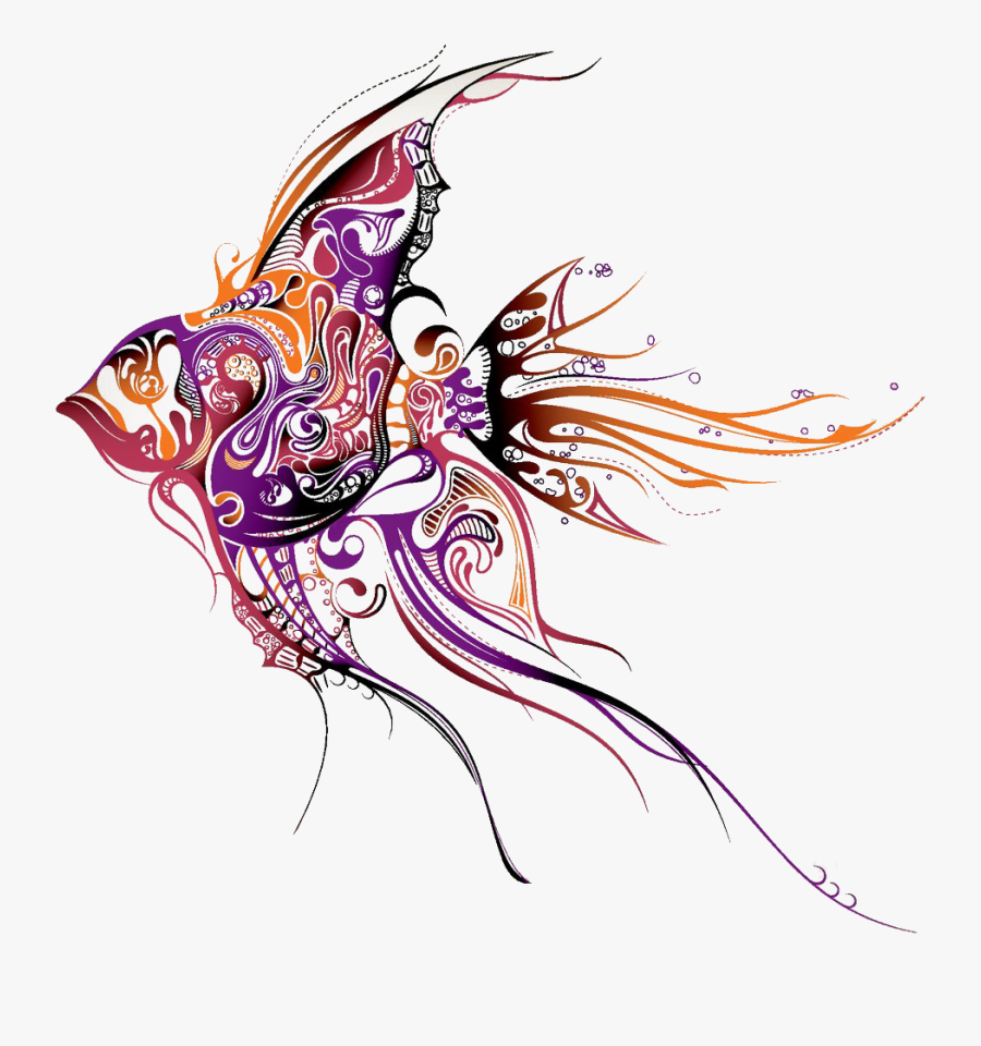 Clip Art Tattoo Artist Drawing Fish - Angel Fish Tattoo, Transparent Clipart