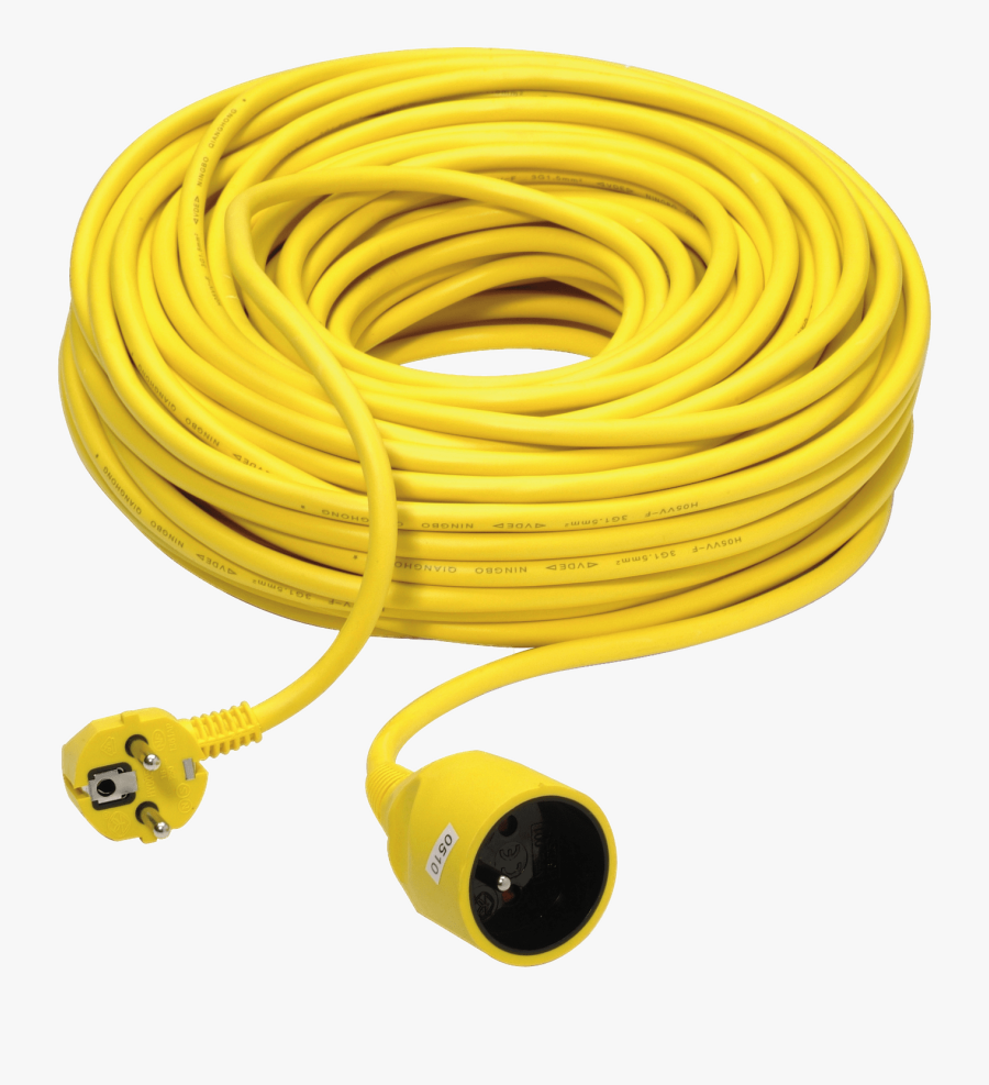 Yellow Eu Extension Cord - Extension Cord, Transparent Clipart