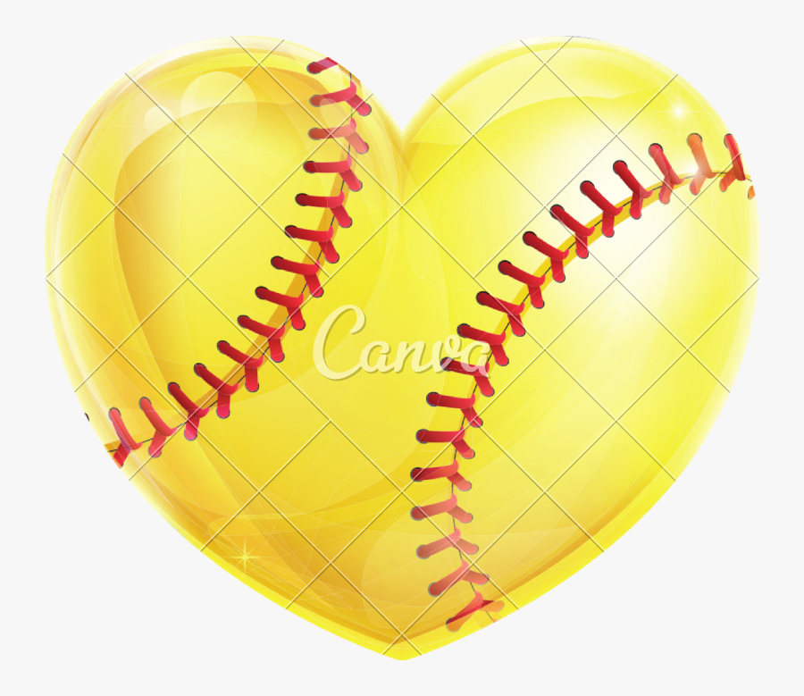Transparent Softball Heart Heart Shaped Baseball Png , Free