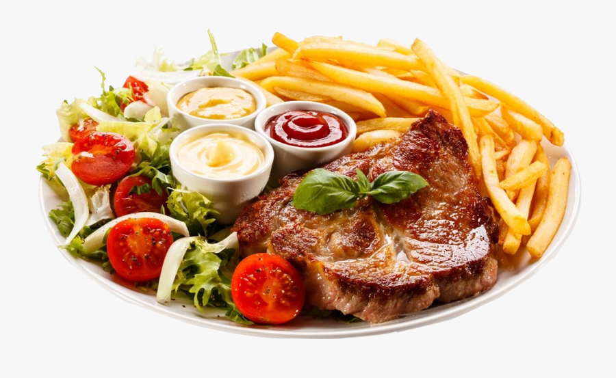 Steak Mit Pommes Und Salat, Transparent Clipart