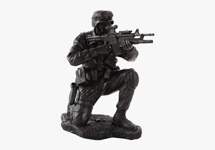 Clip Art Kneeling Soldier - Swat Statue, Transparent Clipart