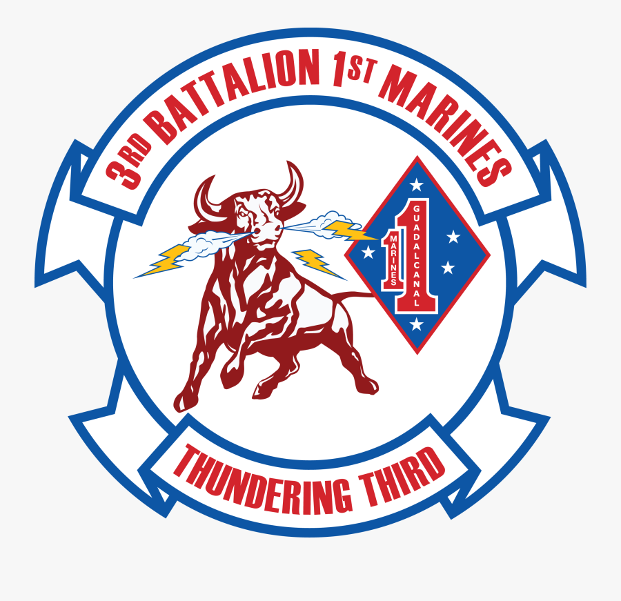Transparent Usmc Clipart - 3d Battalion 1st Marines Logo, Transparent Clipart