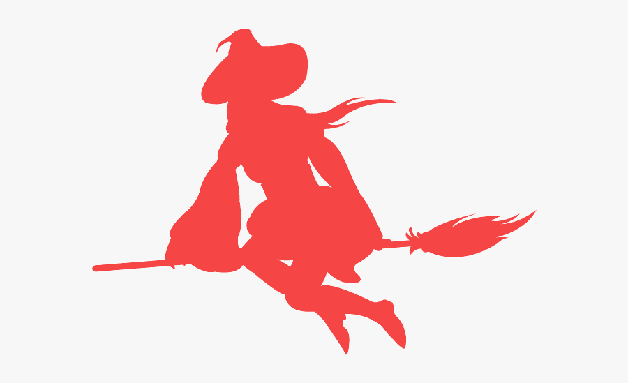 Purple Witch Silhouette, Transparent Clipart