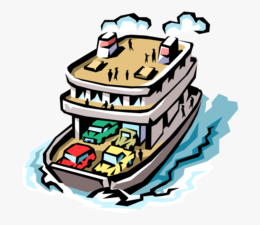 Vector Illustration Of Ferry Or Ferryboat Transports - Edmonds Lions Club, Transparent Clipart