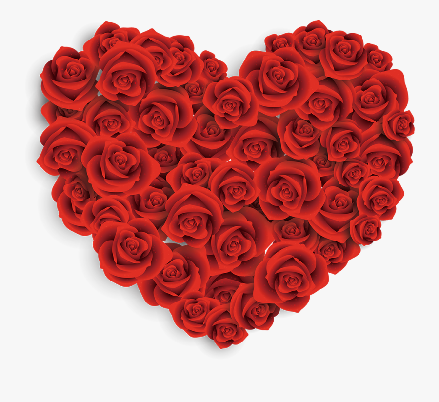 Valentines Day Heart Rose Gift Clip Art - Heart Of Roses Transparent, Transparent Clipart