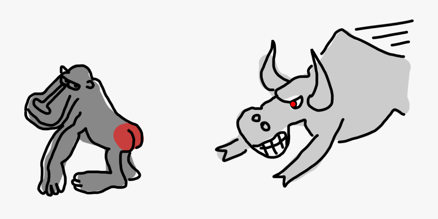 Monkeys Clipart Baboon - Black And White Clipart Baboon, Transparent Clipart