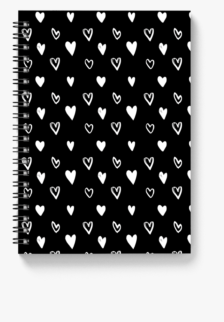 Black Hearts Design Spiral Notebook - Moroccan Bath Towel Black And White, Transparent Clipart