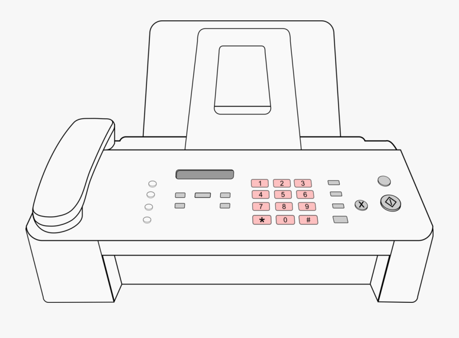 Modern Fax Machine - Drawing Of A Fax Machine, Transparent Clipart