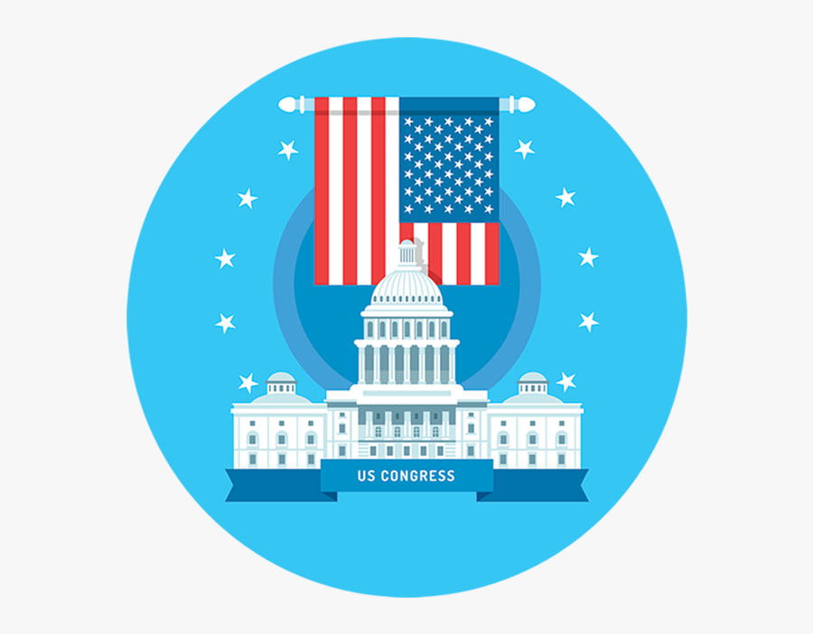 Send Free Fax To Your Senator Without A Fax Machine - Usa Flag, Transparent Clipart